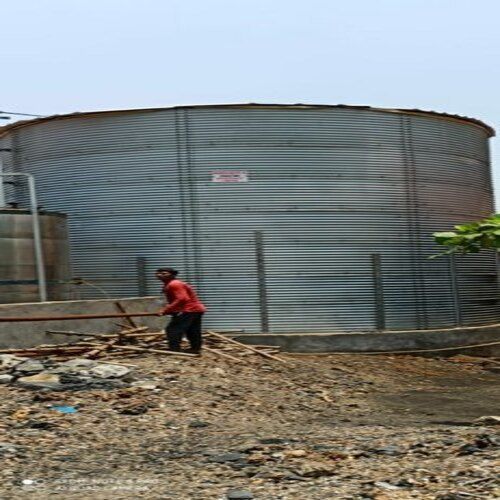 Silver Cylindrical Shape Frp Made 5000 To 2500000 Liter Industrial Raw Water Storage Tank