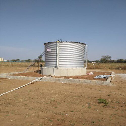 Grey Frp And Gi Made Cylindrical 5000 To 250000 Liter Industrial Water Storage Tank 