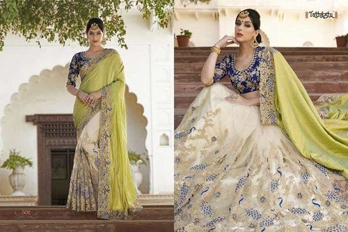 Spring Multi Colors Bridal Wear Skin Friendly Ladies Georgette Embroidered Saree With Traditional Look