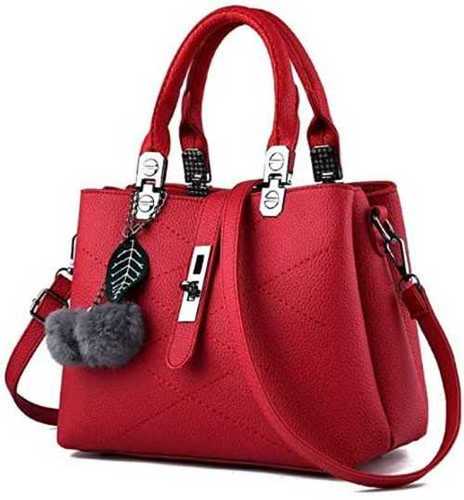 Multiple Purpose Use Designer Fancy Plain Red Leather Ladies Bag Gender: Women