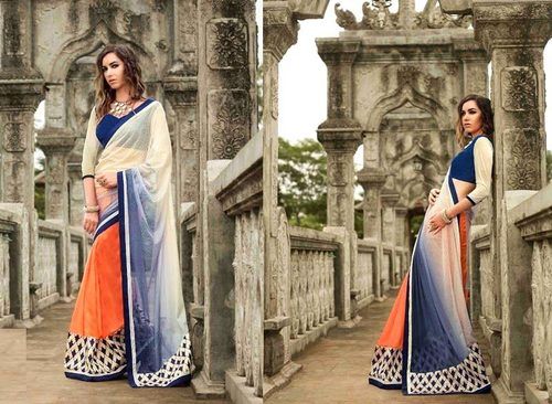 Spring Party Wear Skin Friendly Multi Colors Breathable And Relaxed Ladies Georgette Plain Saree