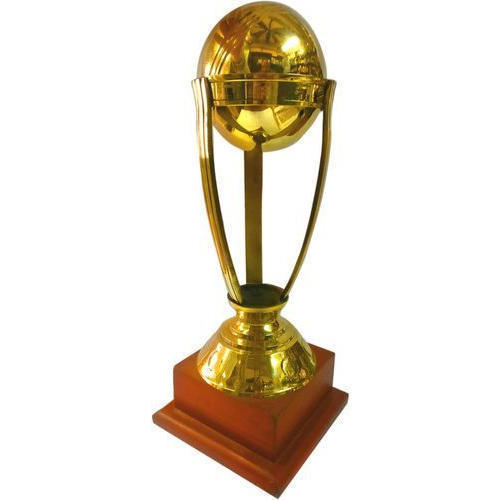 Round Wooden Base Brass Ball Cup With With 10-12Inch Height And 2-3Inch Length