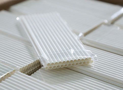 198 MM Plain White Round Straight Disposable Food Grade Paper Drinking Straw
