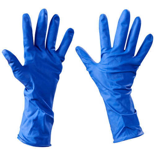 Blue Latex Disposable Full Finger Medical Gloves - 6, 7, 8 Inches | Lightweight, Sterile, Water Proof, Cool Dry Feature