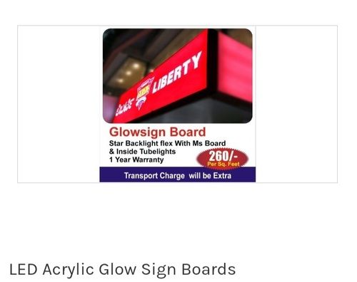 Various Fully Electronic Printed Pattern Fine Finished Led Acrylic Glow Sign Boards