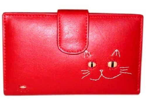 Rectangular Very Spacious And Light Weight Embroidered Design Ladies Red Color Leather Purse Gender: Female