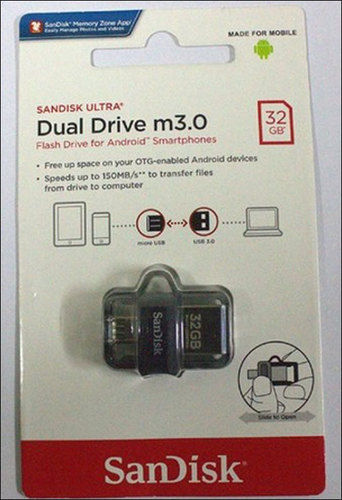 Sandisk Ultra Dual Drive M3.O Flash Drive For Android Smart Phones Application: Storage