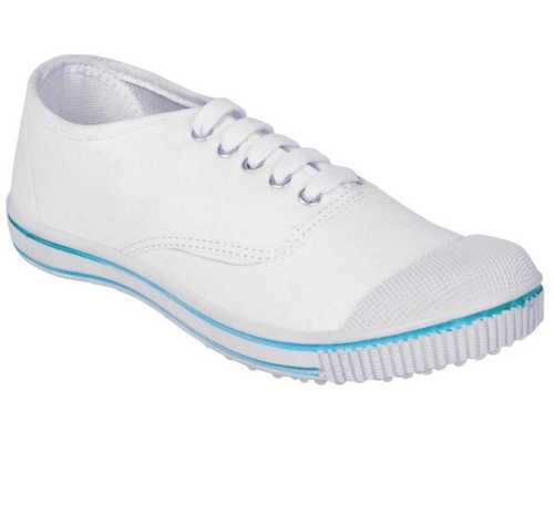 Washable Canvas White Pt School Shoes For Boys