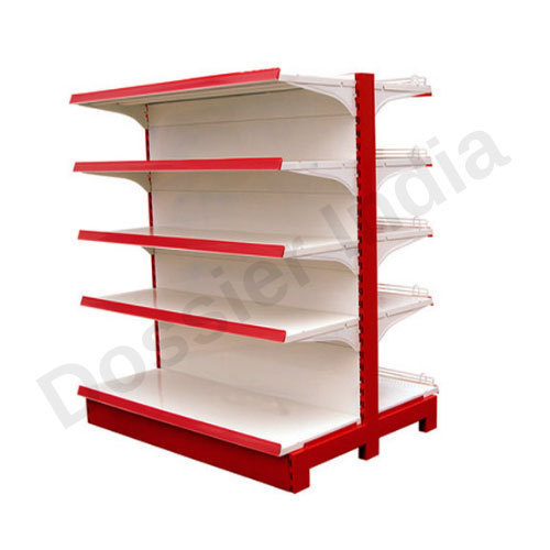 सुपरमार्केट और कॉम्प्लेक्स के लिए प्रीमियम ग्रेड डबल साइड फिनिश कंस्ट्रक्शन मल्टीकलर गोंडोला रैक