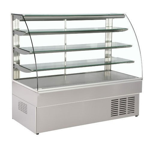 Dry Fruit Sweet Display Counter For Restaurant With Curved Shape And 4 Shelves