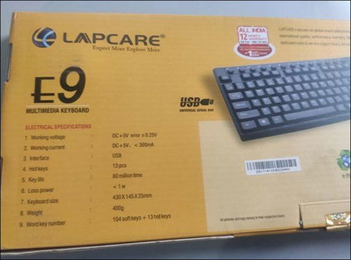 Black Lapcare E9 Wireless Computer Keyboard For Home Use, Office Use 