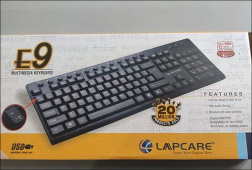 Black Lapcare Wireless E9 Computer Keyboard, Regular Size