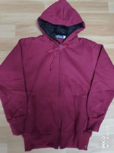 Magenta Full Sleeves Skin Friendly Regular Fit Boys Plain 100% Polyester Hooded School Jackets Age Group: 9-17 Years