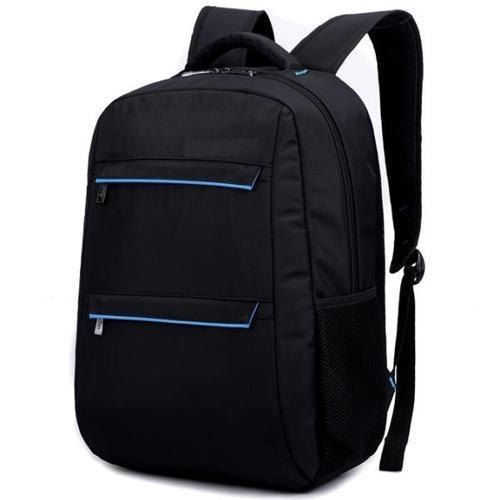 Plain Black Polyester Laptop Backpack Bag, Nice Look