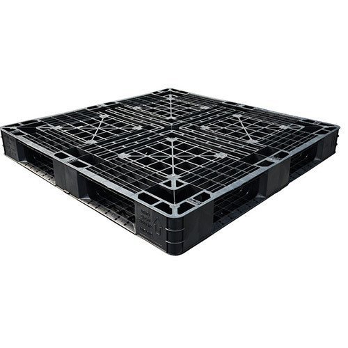 Plastic Export Pallets 1000 Kg Capacity - Color: Black