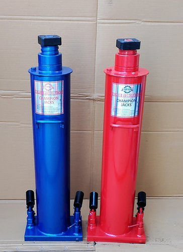 Red And Blue Mild Steel Heavy Duty Leaf Spring Hydraulic Jack (Capacity 41-100 Ton) Application: Industrial