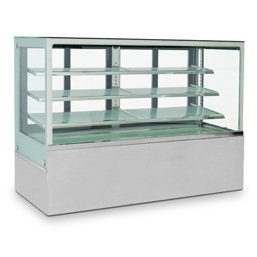 Stainless Steel Sweet Display Counters For Shop With Marble Workbench And 3-4 Shelves