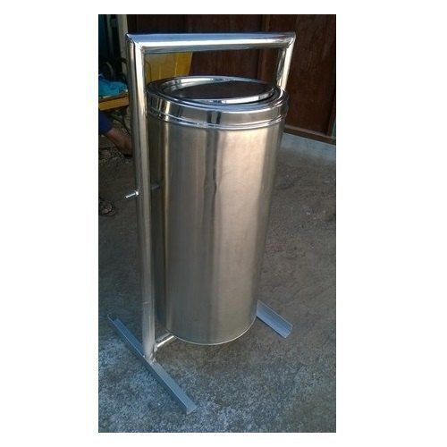 25 Liter Polished Surface Finish Swing Type Stainless Steel 202 Round Bins