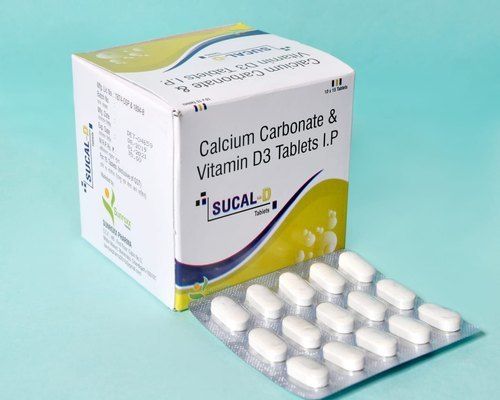 Sucal-D - Calcium Carbonate and Vitamin D3 Tablets IP, 12 Month Shelf Life | Prescription Required, For Hospital and Clinic Use, Store in Cool and Dry Place