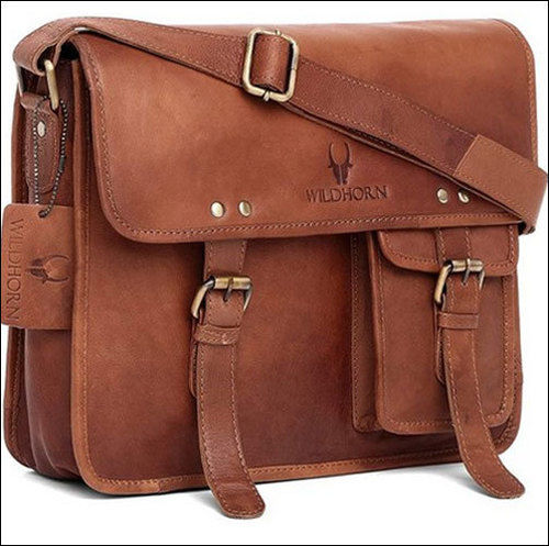 High Profile Corporate Gifting Wildhorn Classic Leather 13.5 Inch Laptop Messenger Bag For Men, Easy To Carry, Office Use