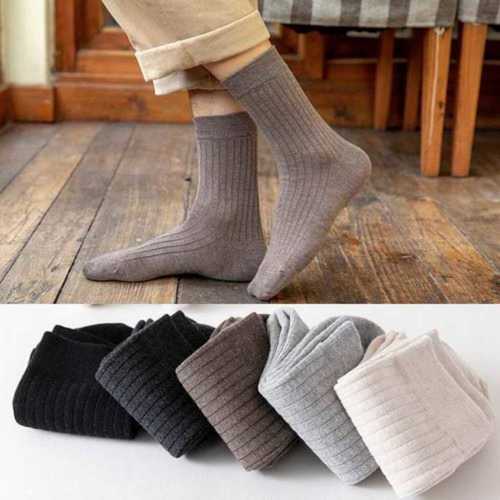 Mens Plain Breathable Skin-Friendly Extra Soft Socks 
