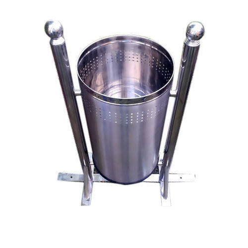 Mofna Powder Coated Polished Surface Finish Stainless Steel 202 Pole Dustbin