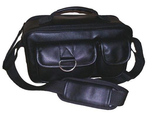 Plain Design And Very Spacious Black Color Pu Leather Bag For Cameras With High Weight Bearing Capacity