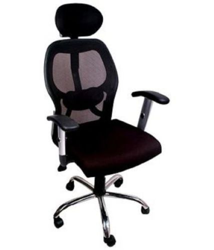 22 X 25 X 17 Inch Office Black Rotatable Matrix Chair - Finish: Polished