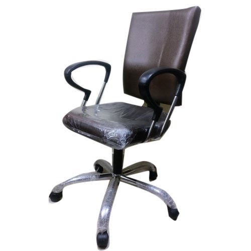 Black 23 X 24 X 19 Inch Leatherette Type Lb Stylish Office Chair With Adjustable Backrest 