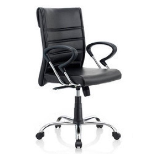 23 X 24 X 19 Inch Office Chair Scroll Medium Back - Color: Black