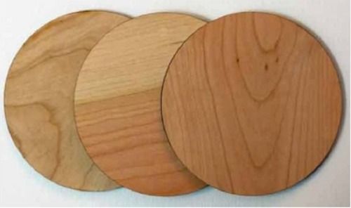 Brown Circular Wooden Promotional Table Coaster Set Used In Table And Dining