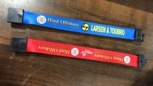 Digital Printed Red and Blue Satin Soft Id Card Lanyard With Hook