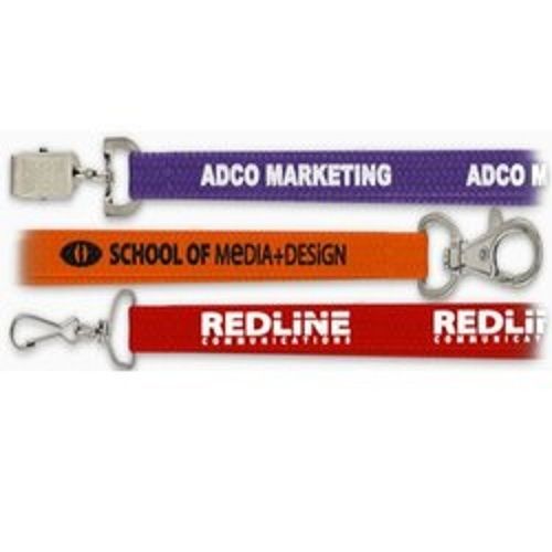 Digital Screen Printed Red, Orange and Blue Id Card Lanyard With Dog Hook