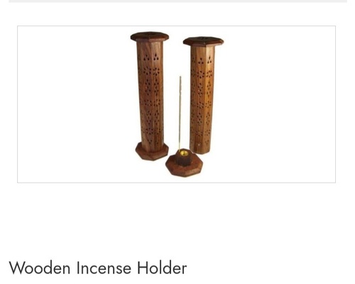 टिकाऊ पॉलिश फिनिश और प्लेन पैटर्न डार्क ब्राउन वुडन अगरबत्ती होल्डर