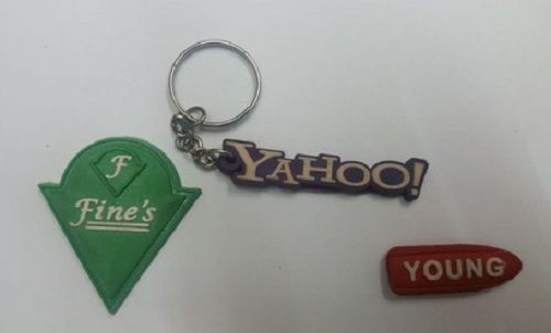 Custom Green 2D And 3D Promotional Gifts Silicone Rubber Printed Pattern Keychains