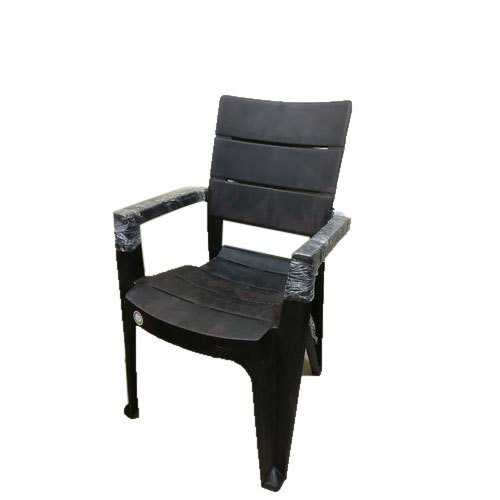High Back Mango Molded Plastic Armrest Chair - Color: Black