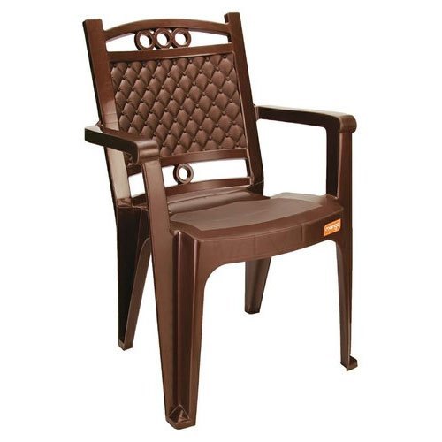 Plastic Chair - 850x556x559 mm , Modern Design in Brown with Hand Rest Arms