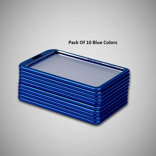 Rectangular Shape Metal Id Card Holder Pack Of 10 Blue Color, Weight 100gm