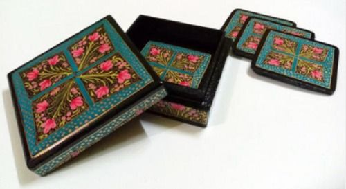 Seed Paper Mache Square Promotional Tea Coaster With Floral Patterns Usage: Hotel