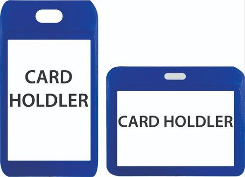 Portable Vertial And Horizontal Shape Blue Color Pvc Plastic Card Holder For Office