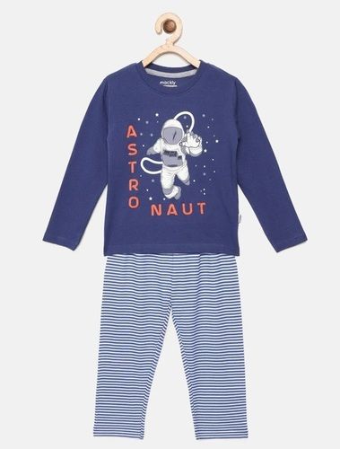 100% Organic Cotton Full Sleeves Dyed Comfortable Children Sleepwear