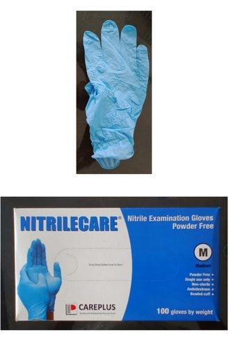 Blue Color Nitrile Medium Size Examination Glove Are Used to Examine for Medical Purposes