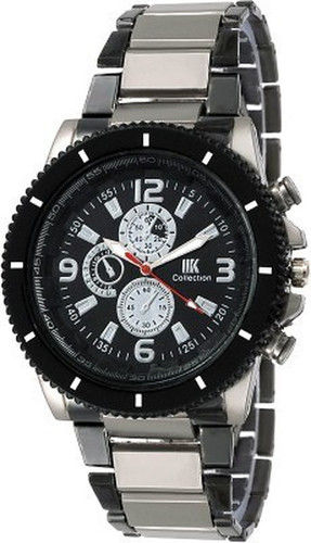 Casual Wear Black Analog Mens Chronograph Wrist Watch With Round Shape Dial Color Of Band: Gray