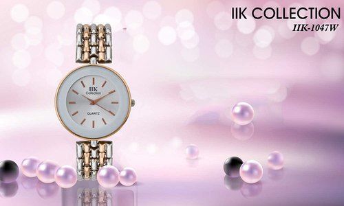 Casual Wear Fashion Ladies Wrist Watch With Round Shape And Analog Display (Silver And Golden)