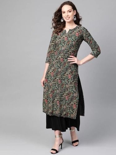 Fully Stitched Anti Wrinkle Printed Ultra Soft Fabric Designer Kurtis with Long Sleeves 