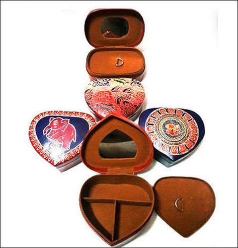 Heart Shape Leather Box For Jewelry 