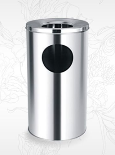 Pentolex Round Silver Mirror Finish Stainless Steel Ash Can Dustbin Application: Home