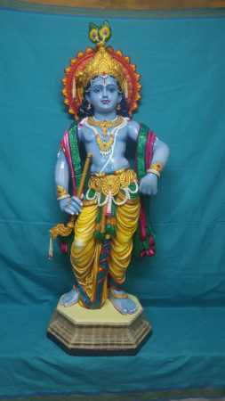 Eco-Friendly Waterproof Handmade Standing Fiberglass Lord Krishna Statues For Temple And Home