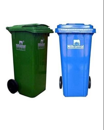 4MM Thickness Two Wheels Blue Plastic Wheeled Dustbin With 120 Litre Capacity