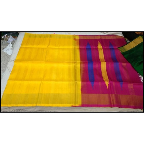 Spring 6.3 Meter Party Wear Ladies Jute Silk Saree With Blouse Piece